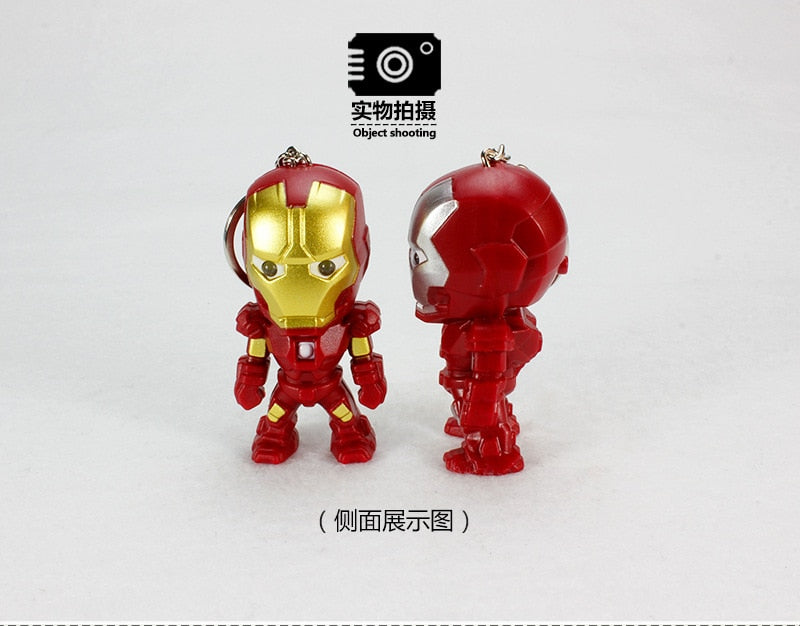 Marvel The Avengers Iron Man LED Flashlight Action Figures Toys With Sound Keychain Bags Accessories Gifts